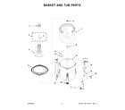 Whirlpool 1CWTW4815EW3 basket and tub parts diagram