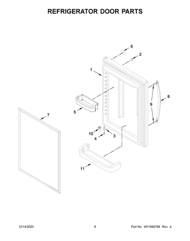 Refrigerator door parts