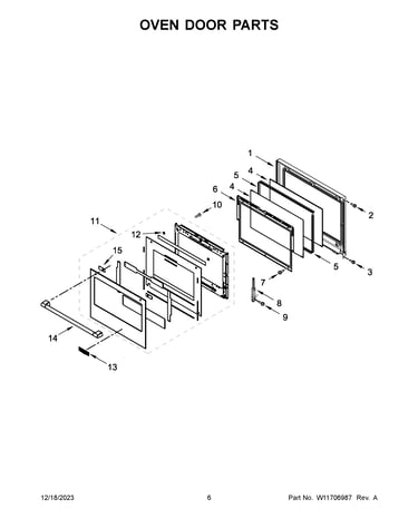 Oven door parts