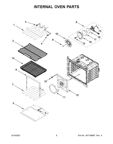 Internal oven parts