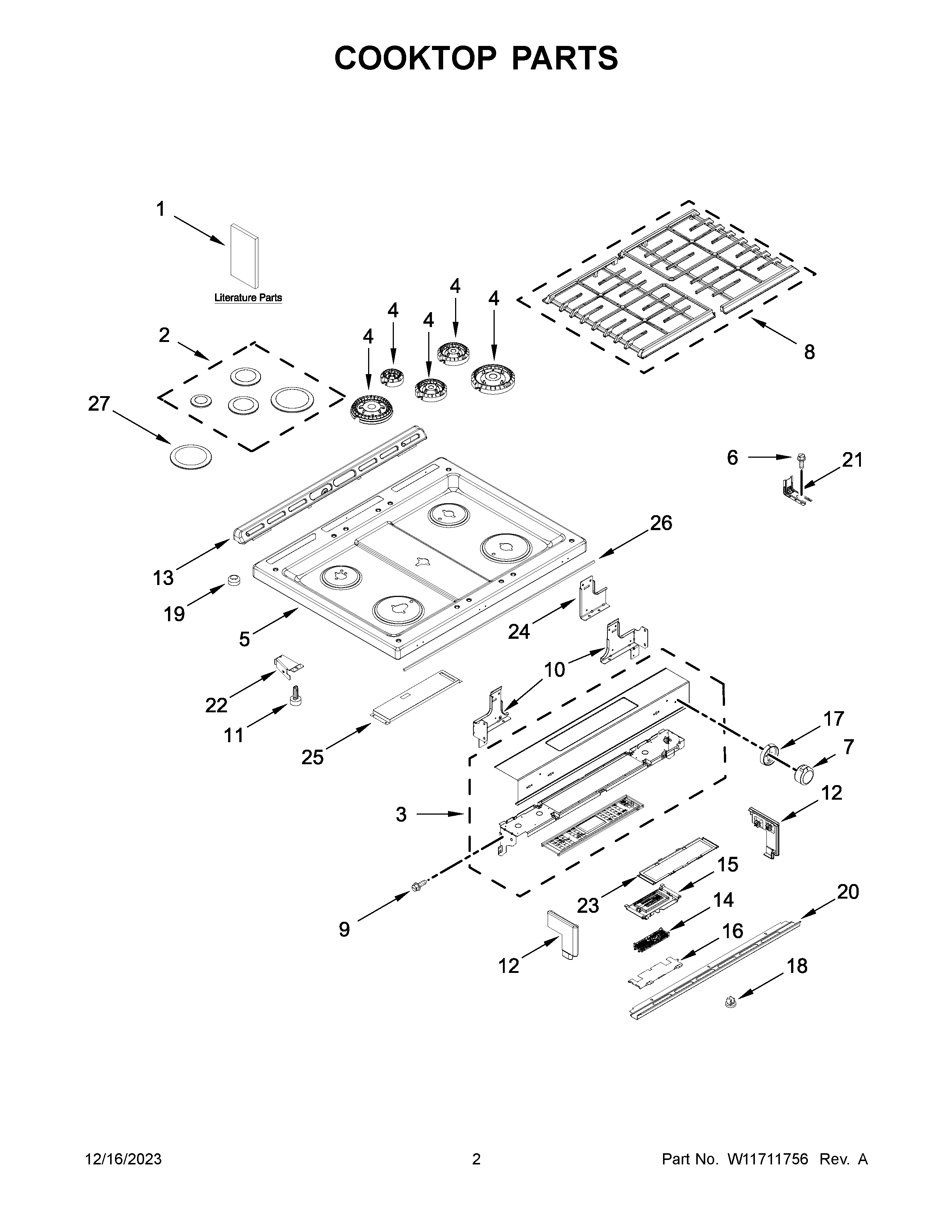 Cooktop parts