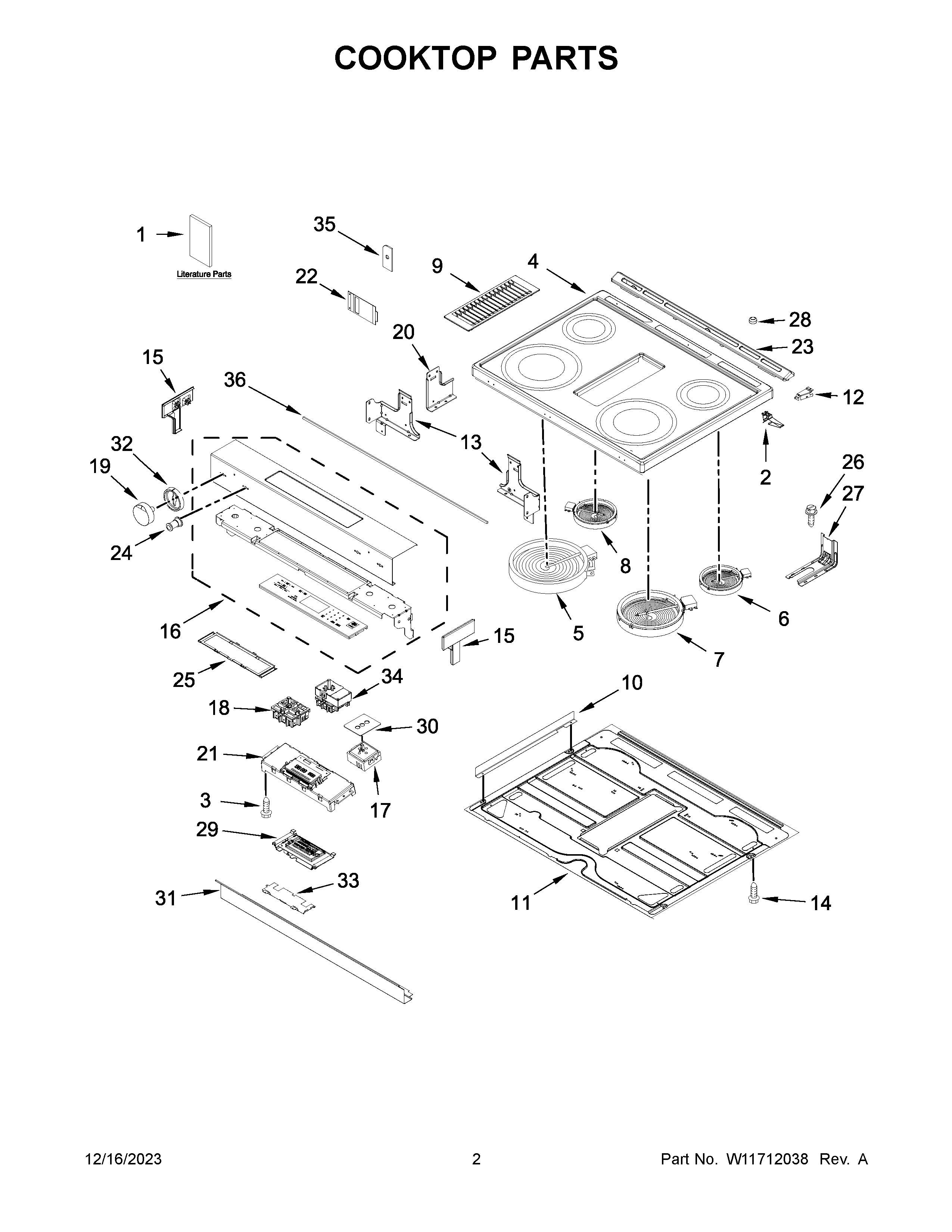 Cooktop parts
