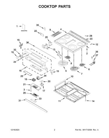 Cooktop parts