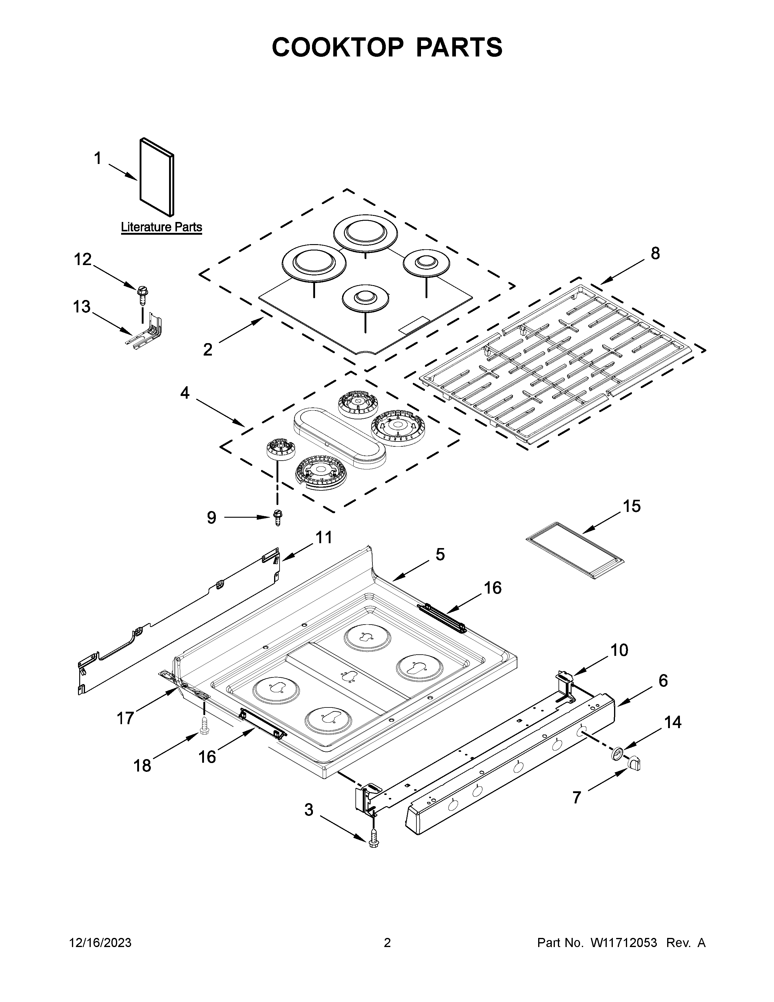 Cooktop parts