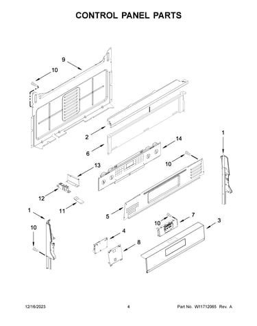 Control panel parts