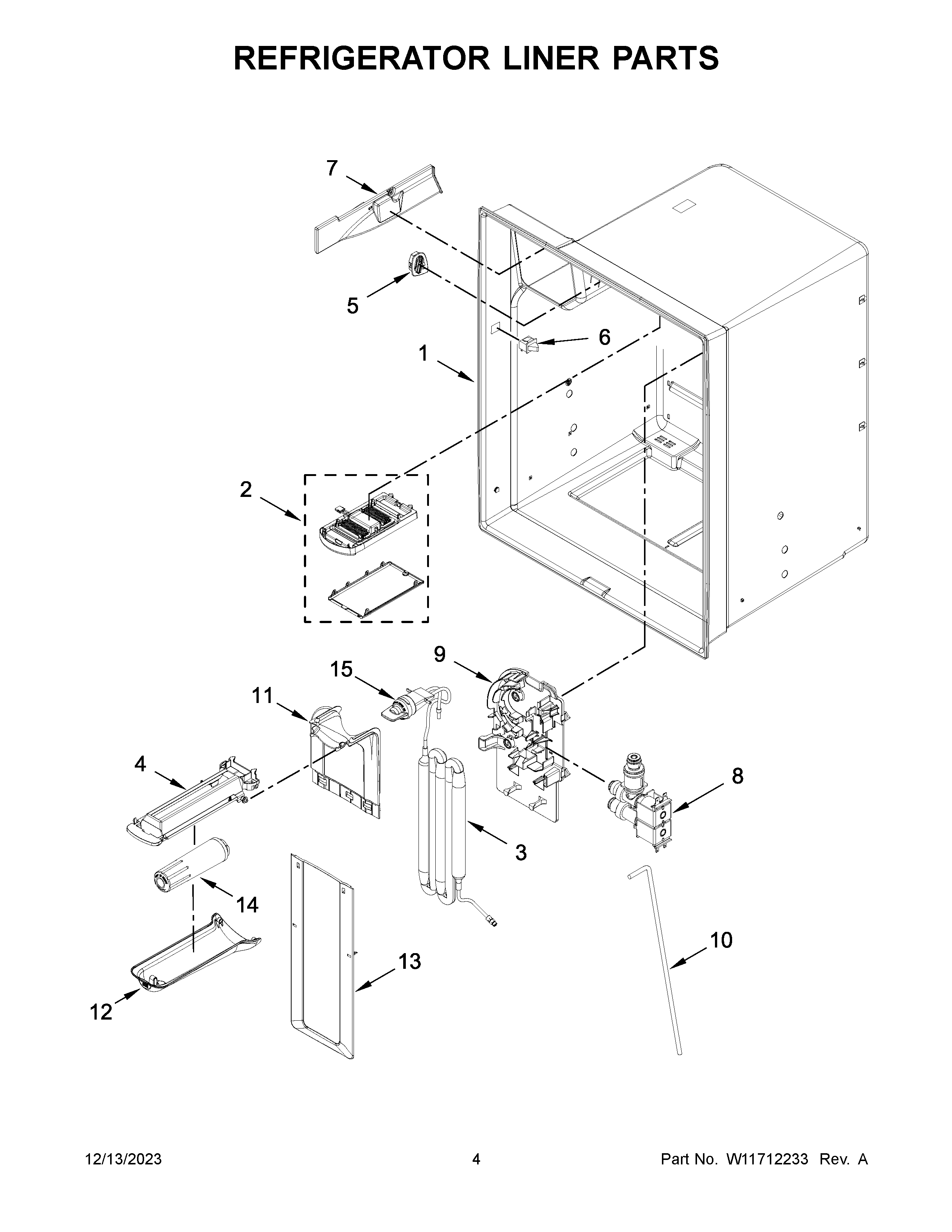 Refrigerator liner parts