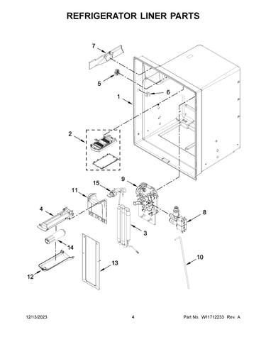 Refrigerator liner parts