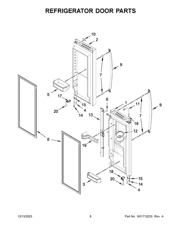 Refrigerator door parts