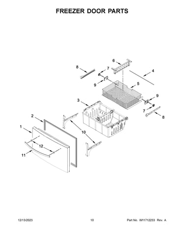Freezer door parts