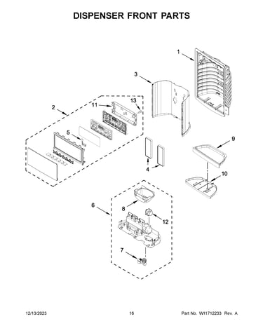 Dispenser front parts