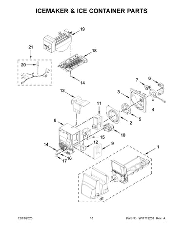 Icemaker & ice container parts