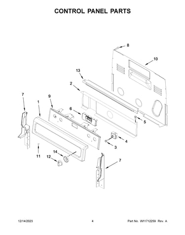 Control panel parts