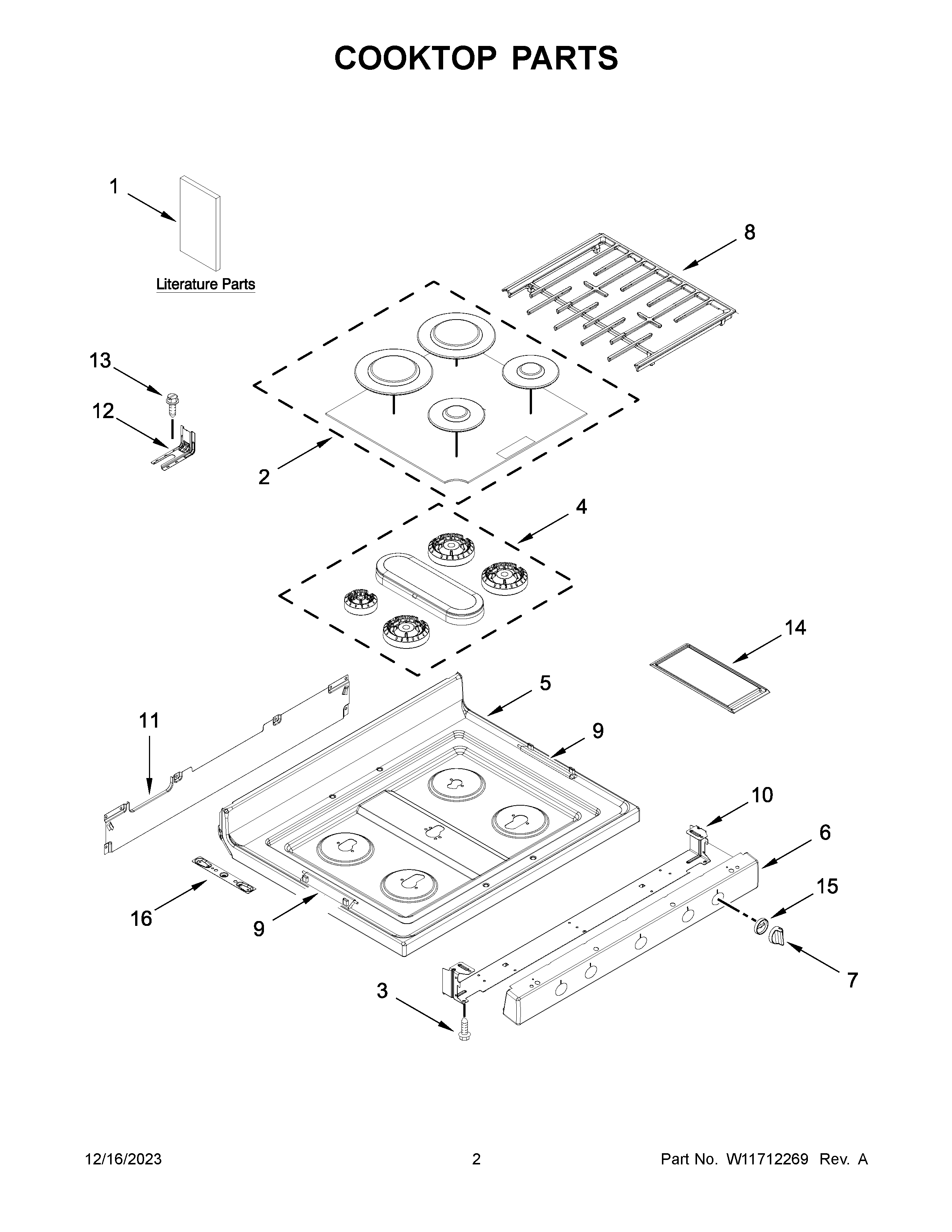 Cooktop parts