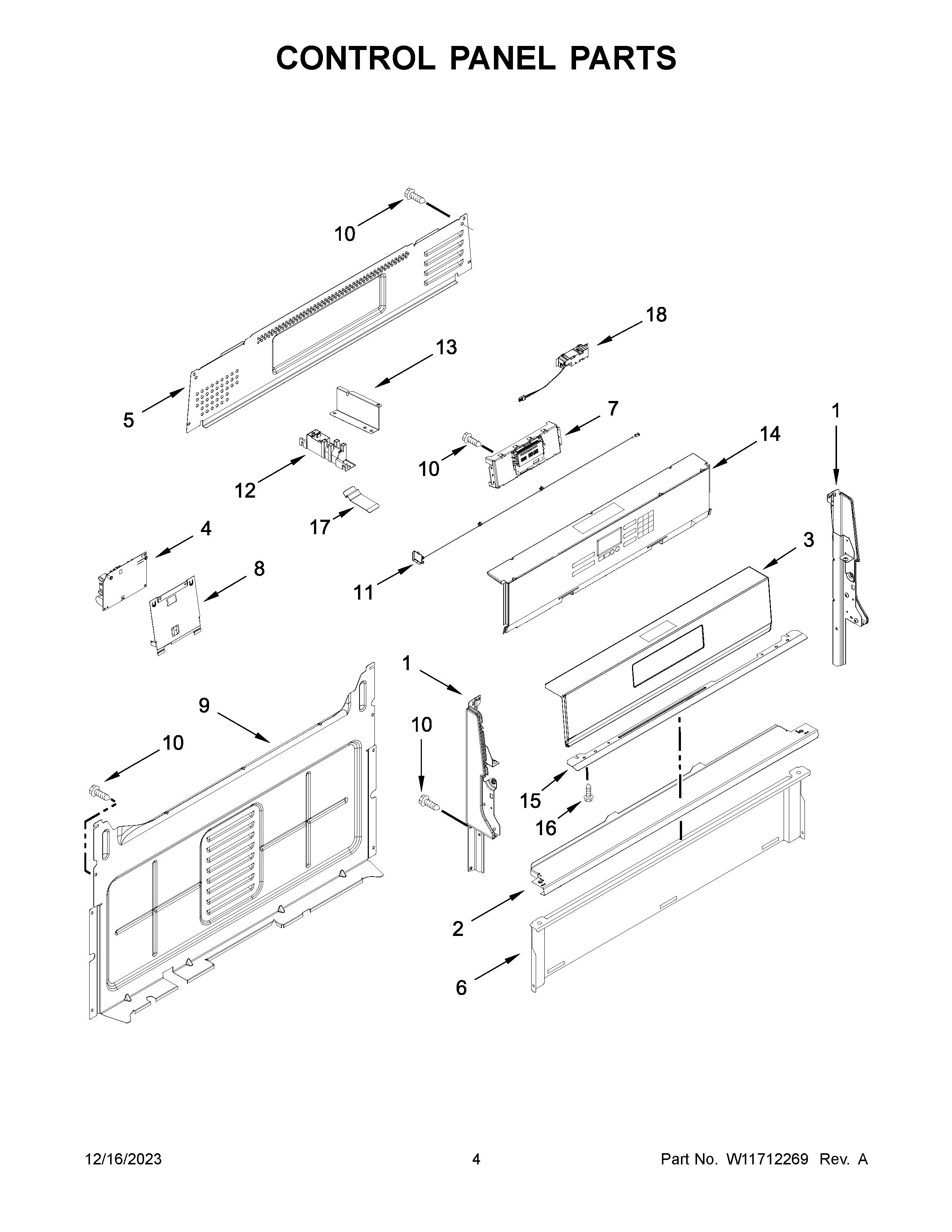 Control panel parts