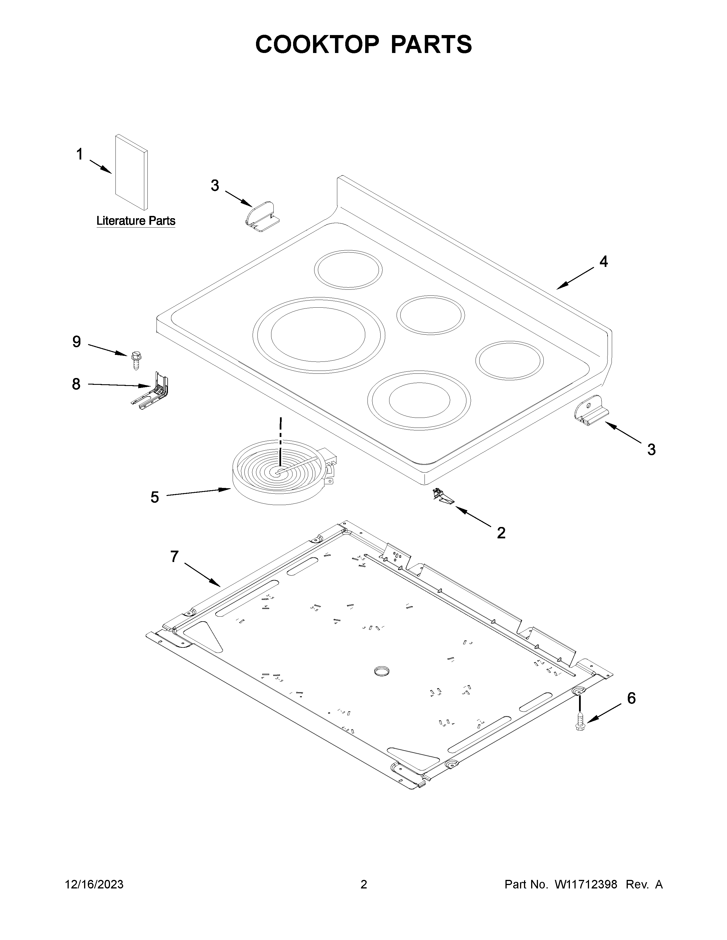 Cooktop parts