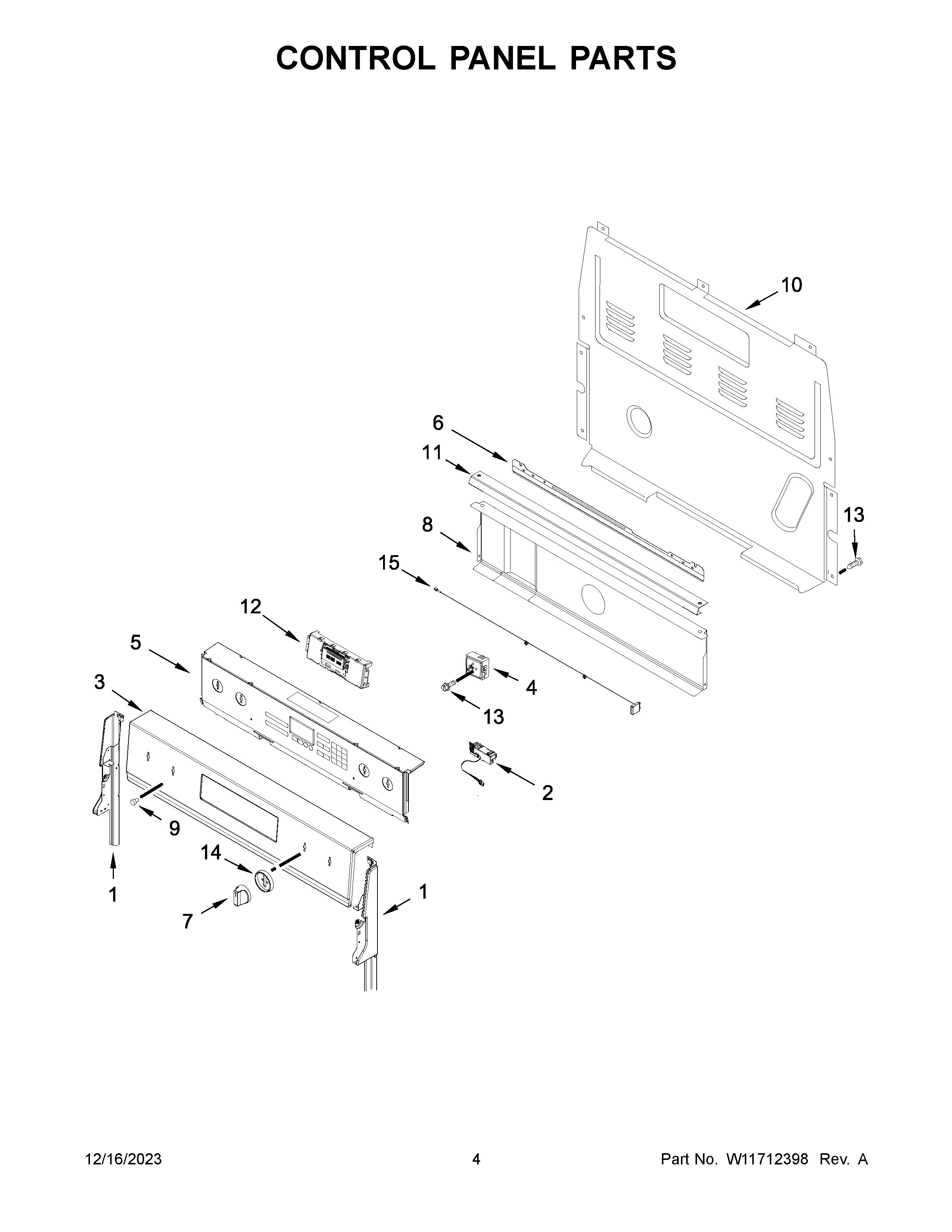 Control panel parts