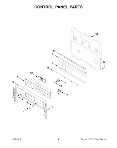Control panel parts