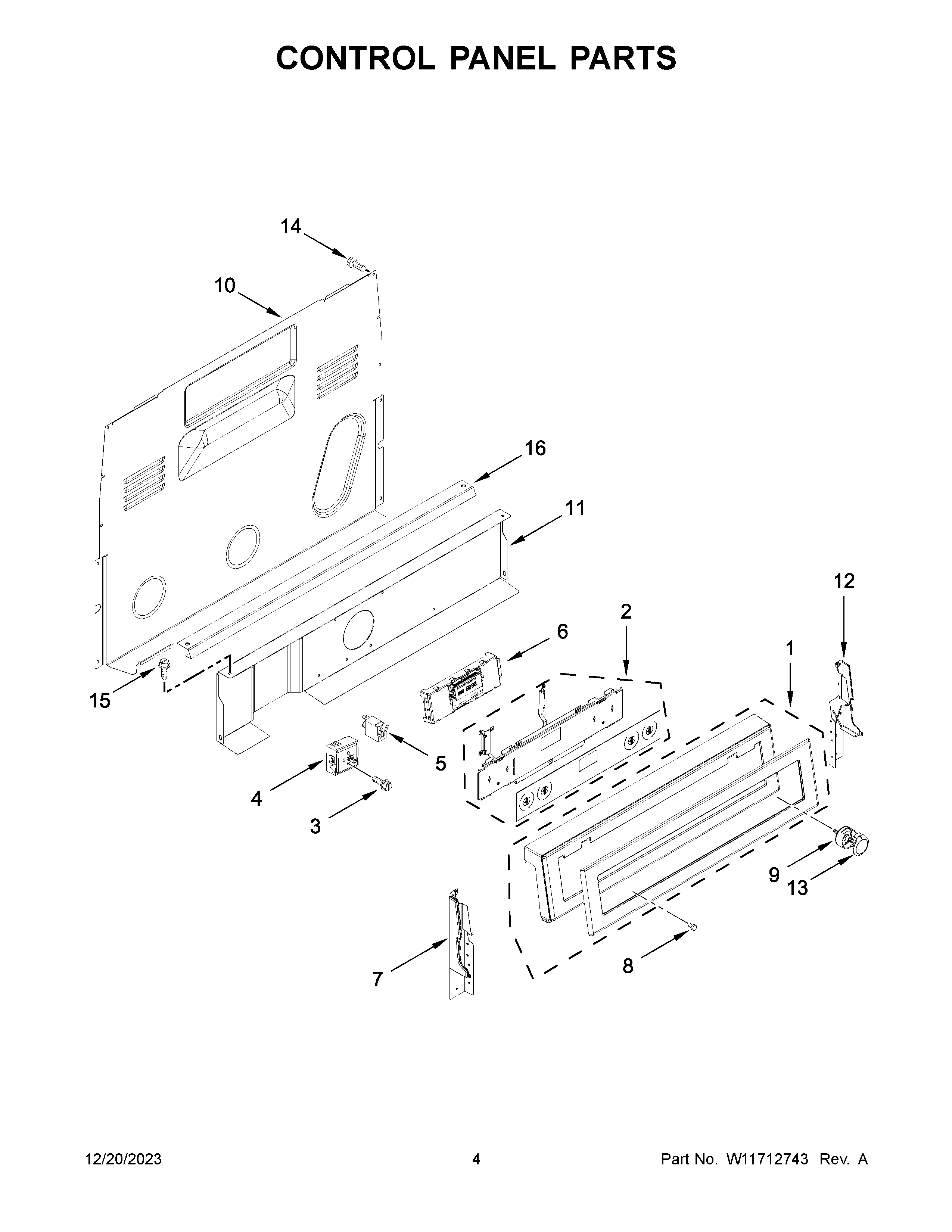 Control panel parts