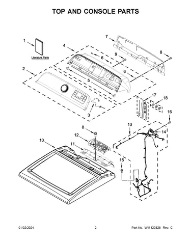 Top and console parts