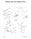 Freezer liner and icemaker parts