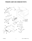 Freezer liner and icemaker parts