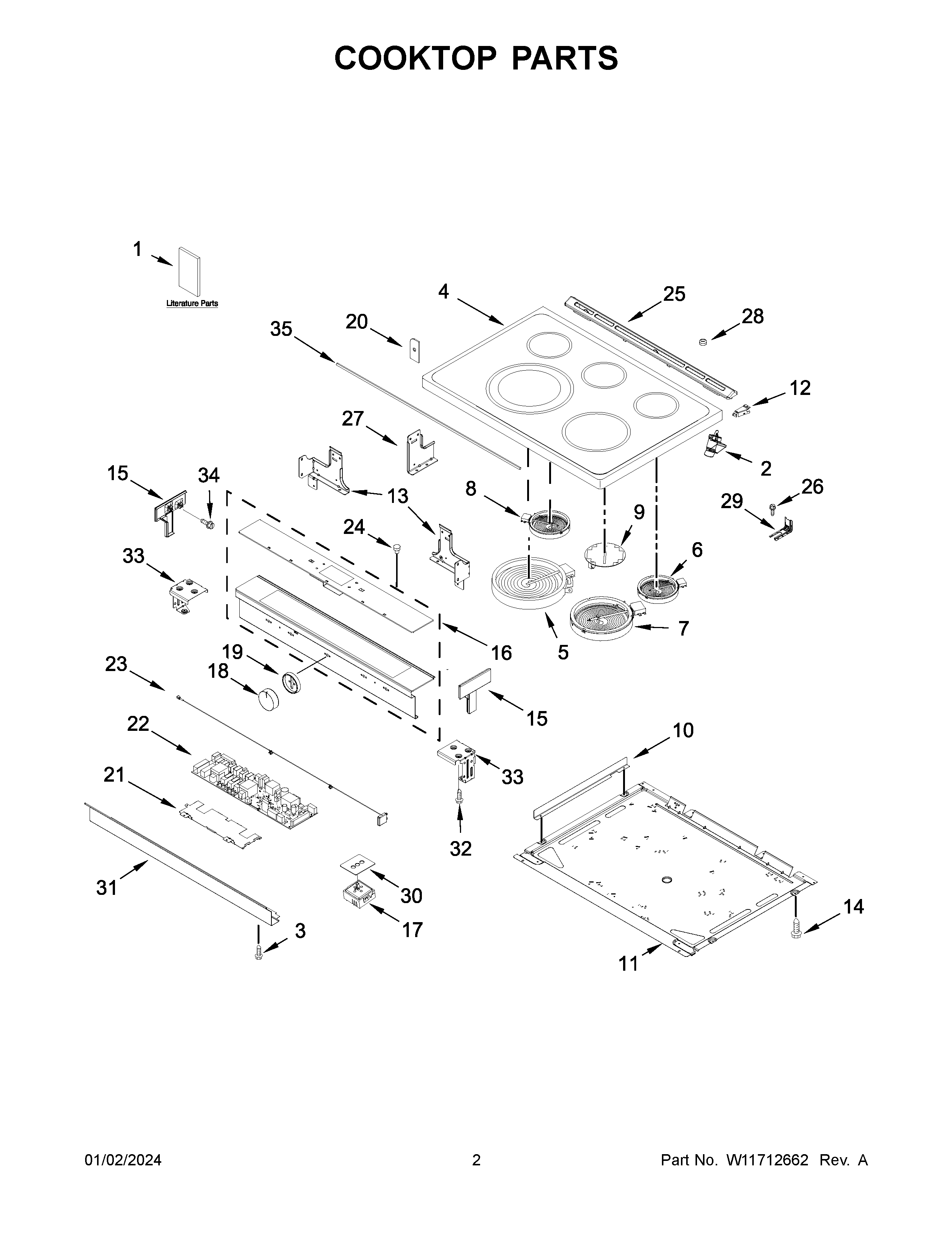 Cooktop parts