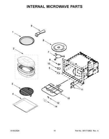Internal microwave parts