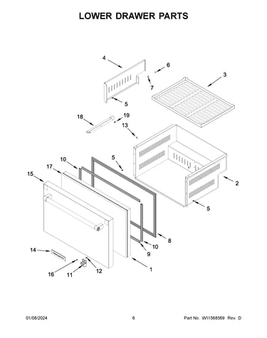 Lower drawer parts