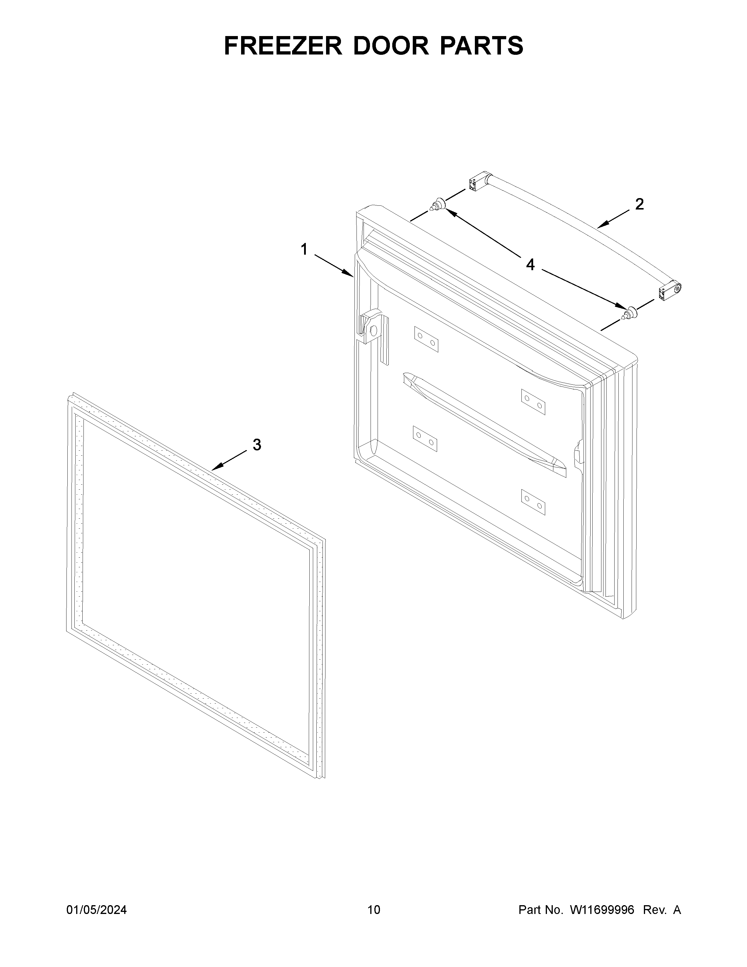 Freezer door parts