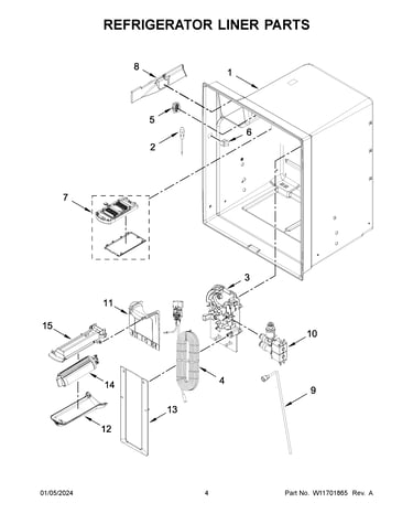 Refrigerator liner parts