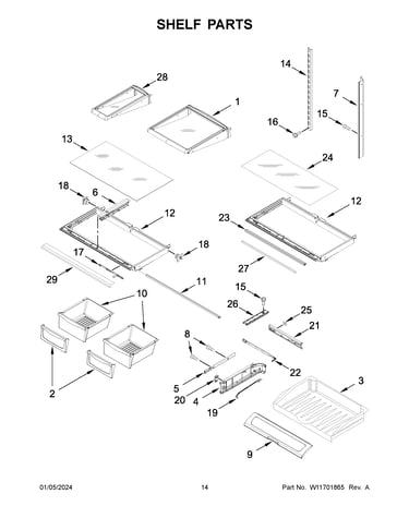 Shelf parts