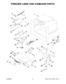 Freezer liner and icemaker parts