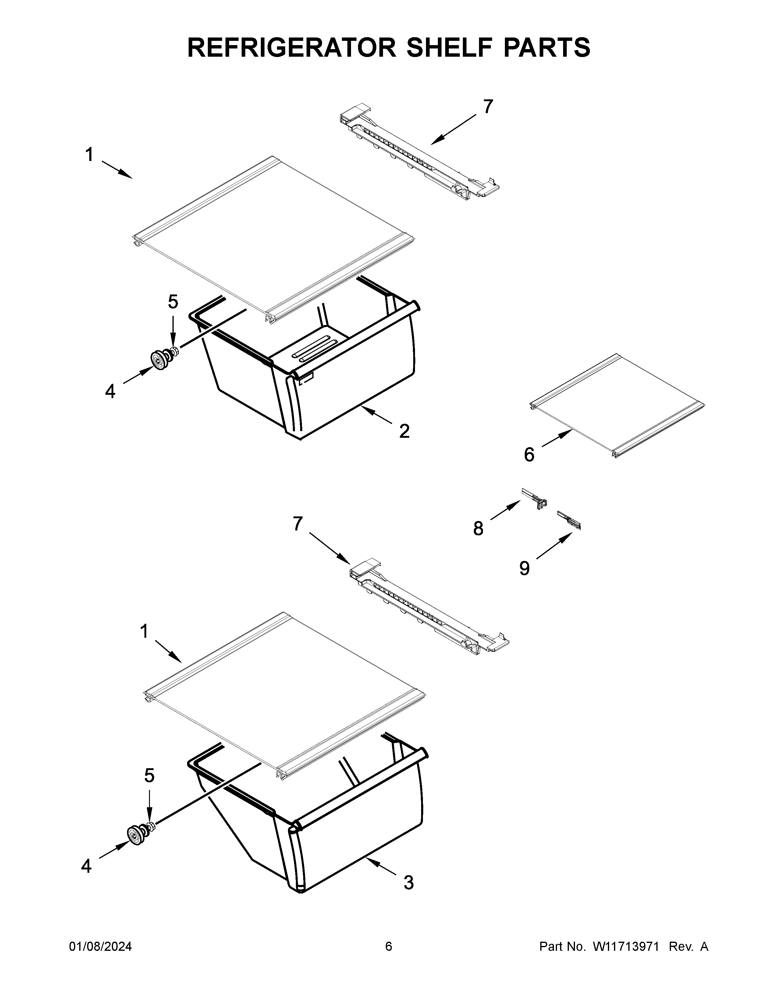 REFRIGERATOR SHELF PARTS