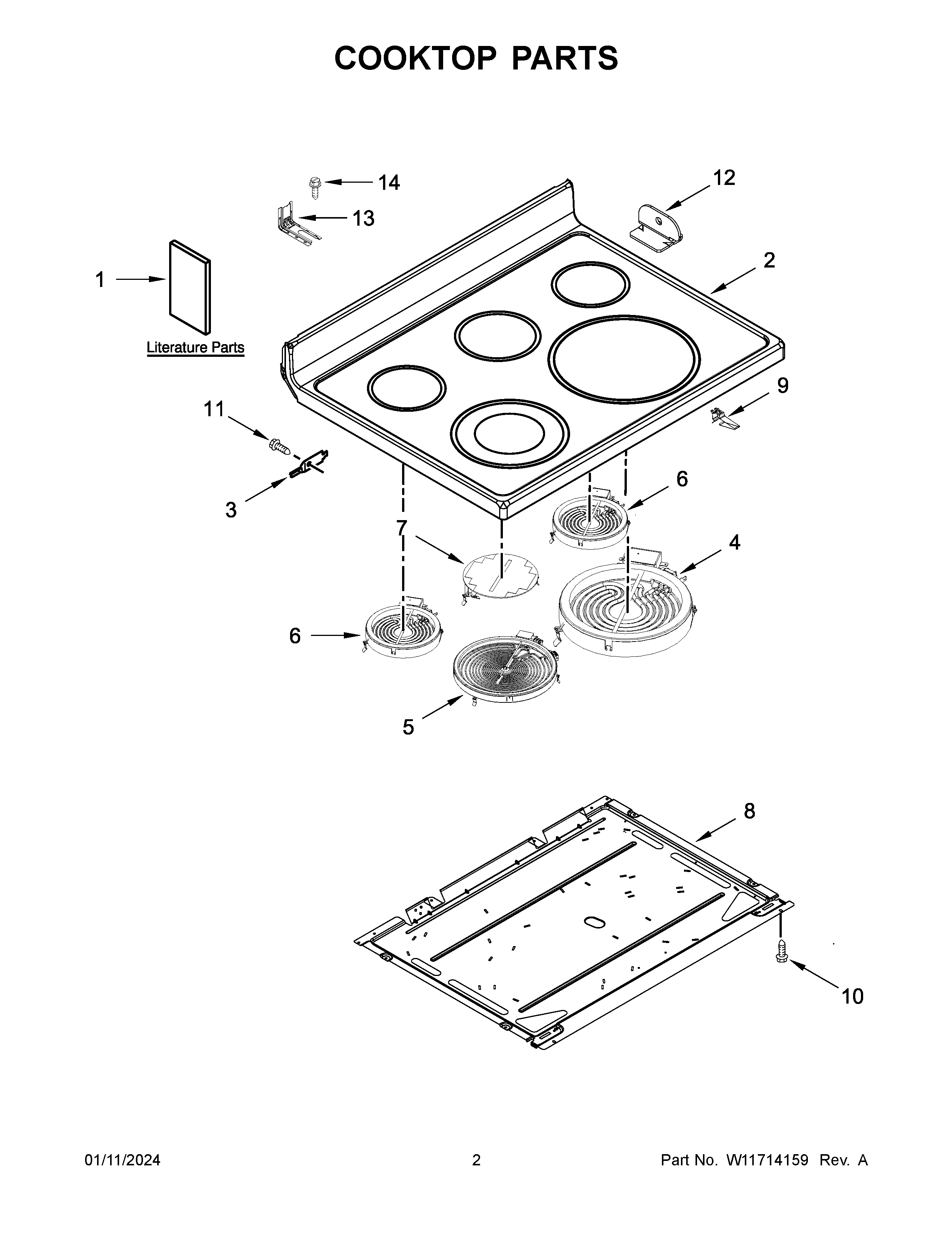 Cooktop parts