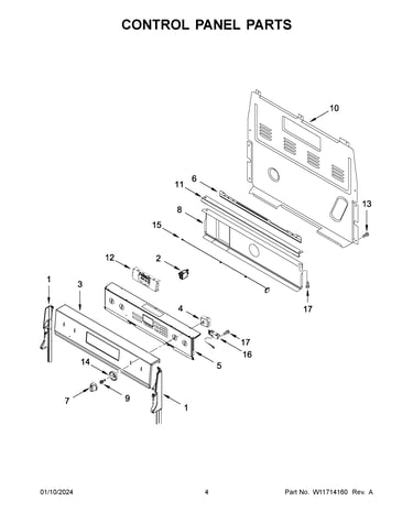 Control panel parts