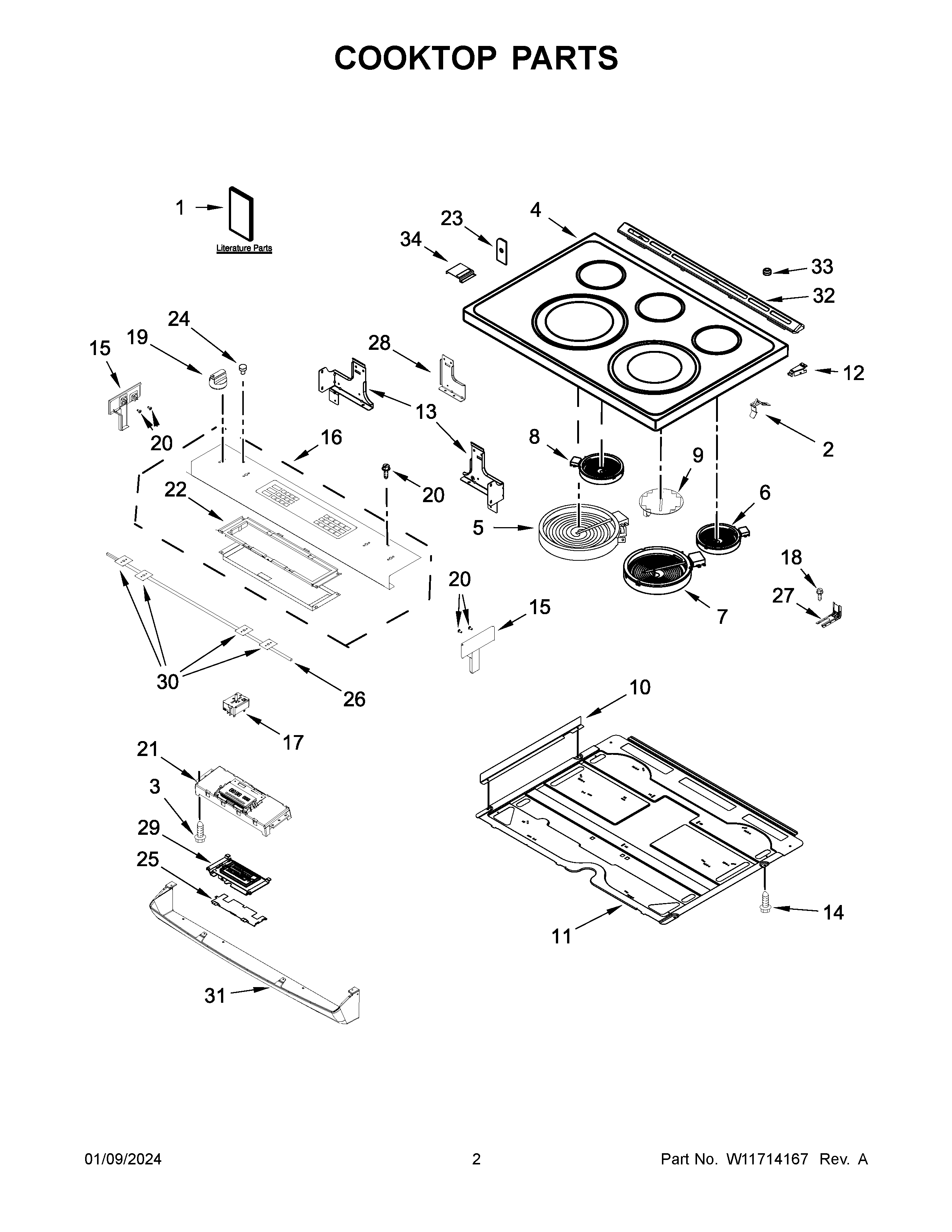Cooktop parts