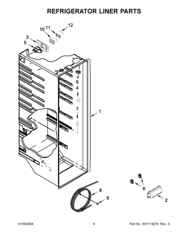 Refrigerator liner parts