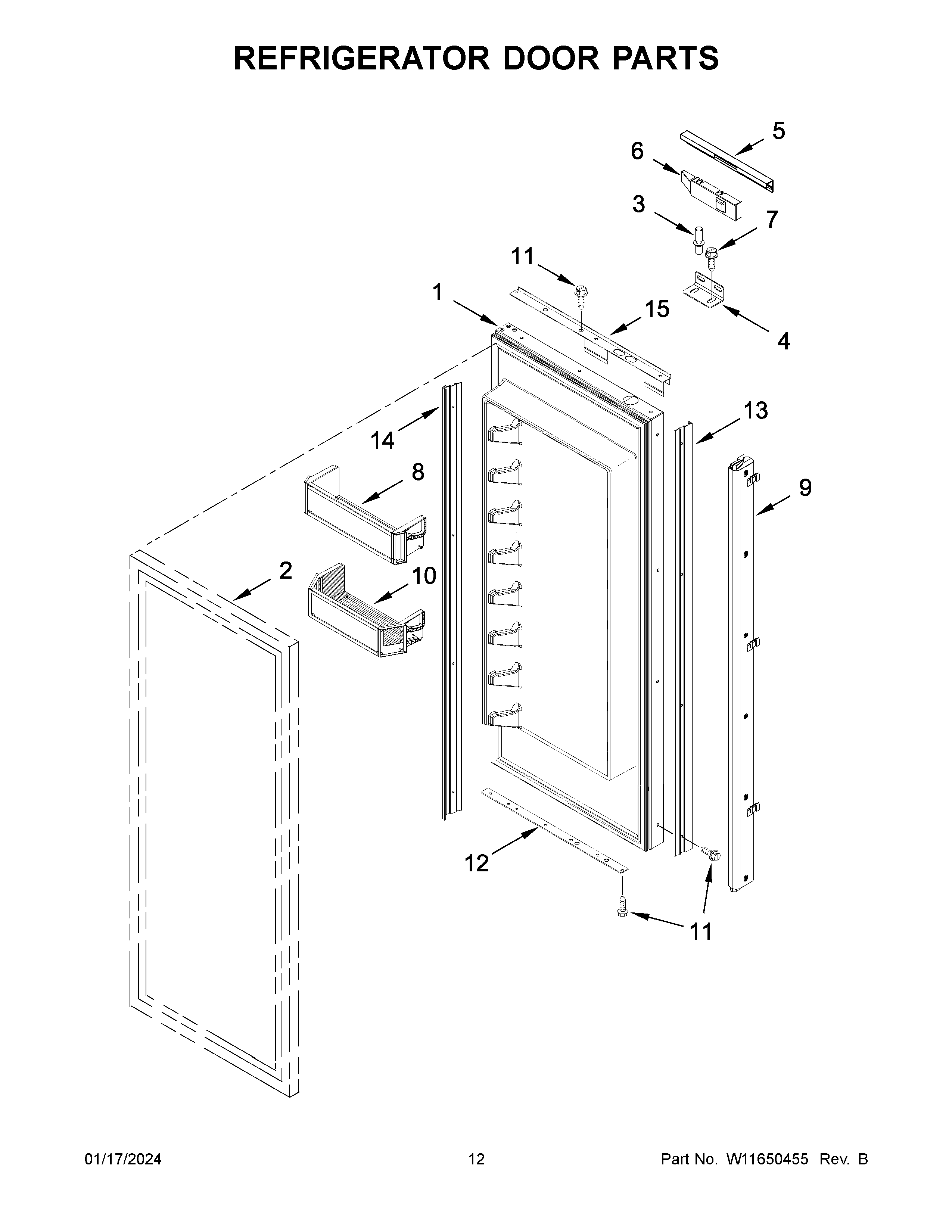 Refrigerator door parts