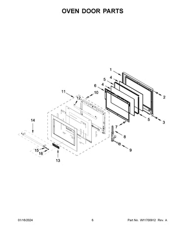 Oven door parts