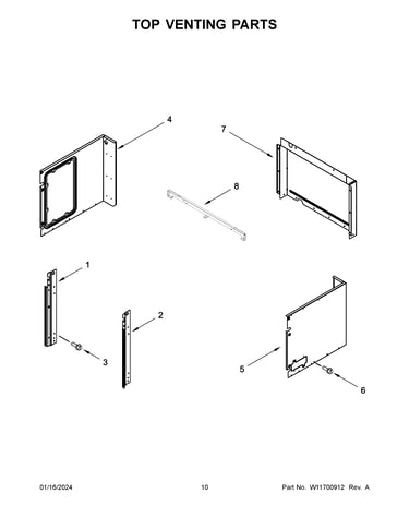 Top venting parts