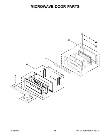 Microwave door parts