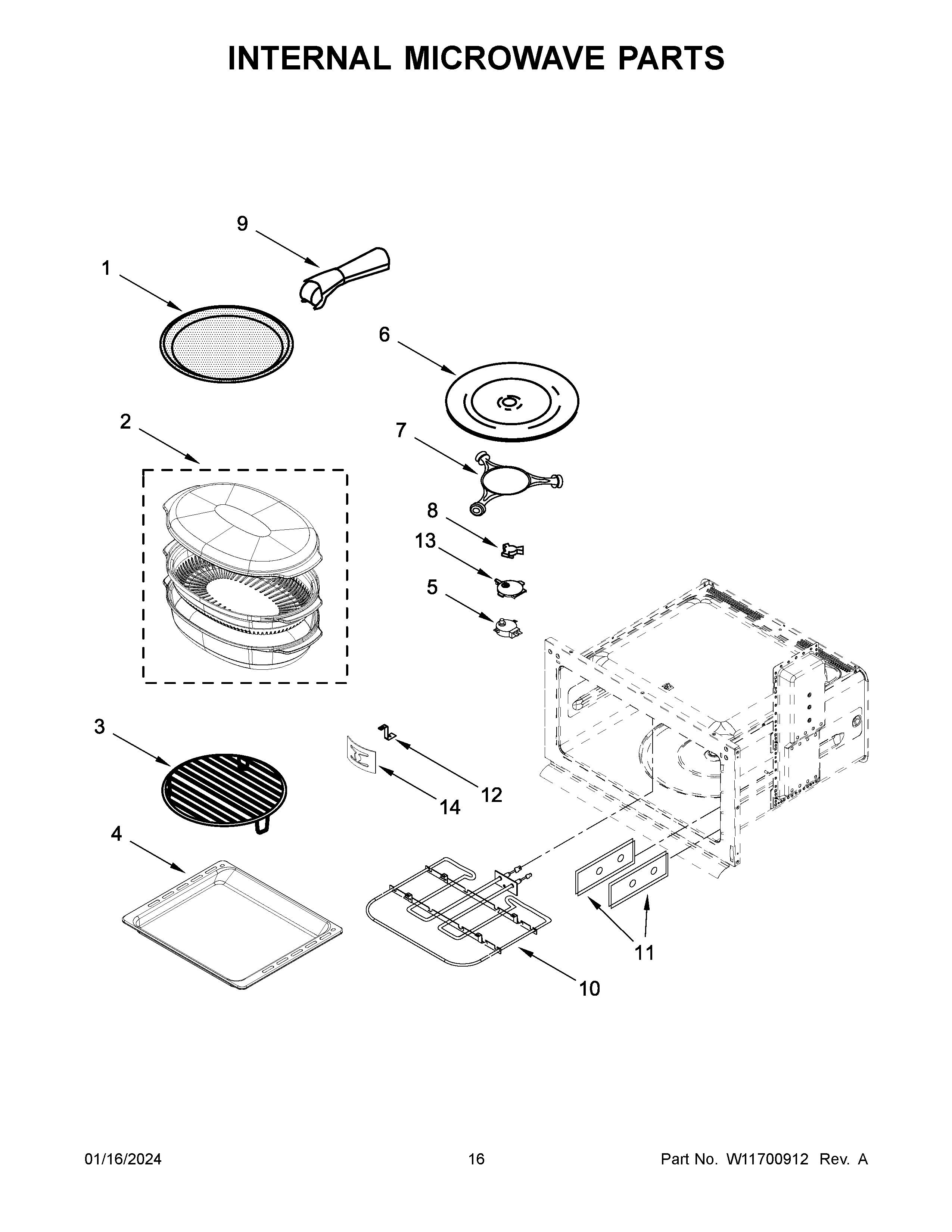 Internal microwave parts