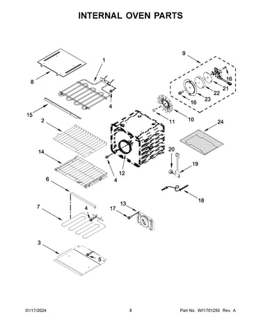 Internal oven parts