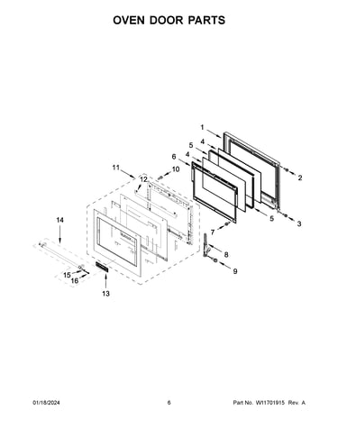 Oven door parts