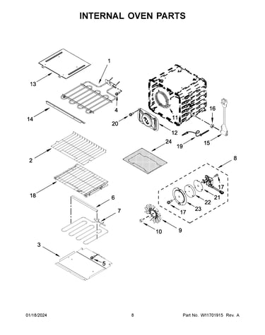 Internal oven parts