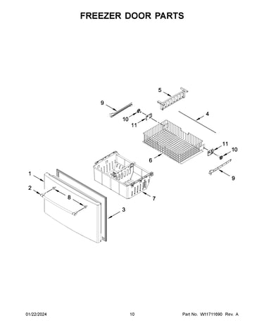 Freezer door parts