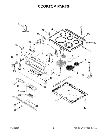 Cooktop parts