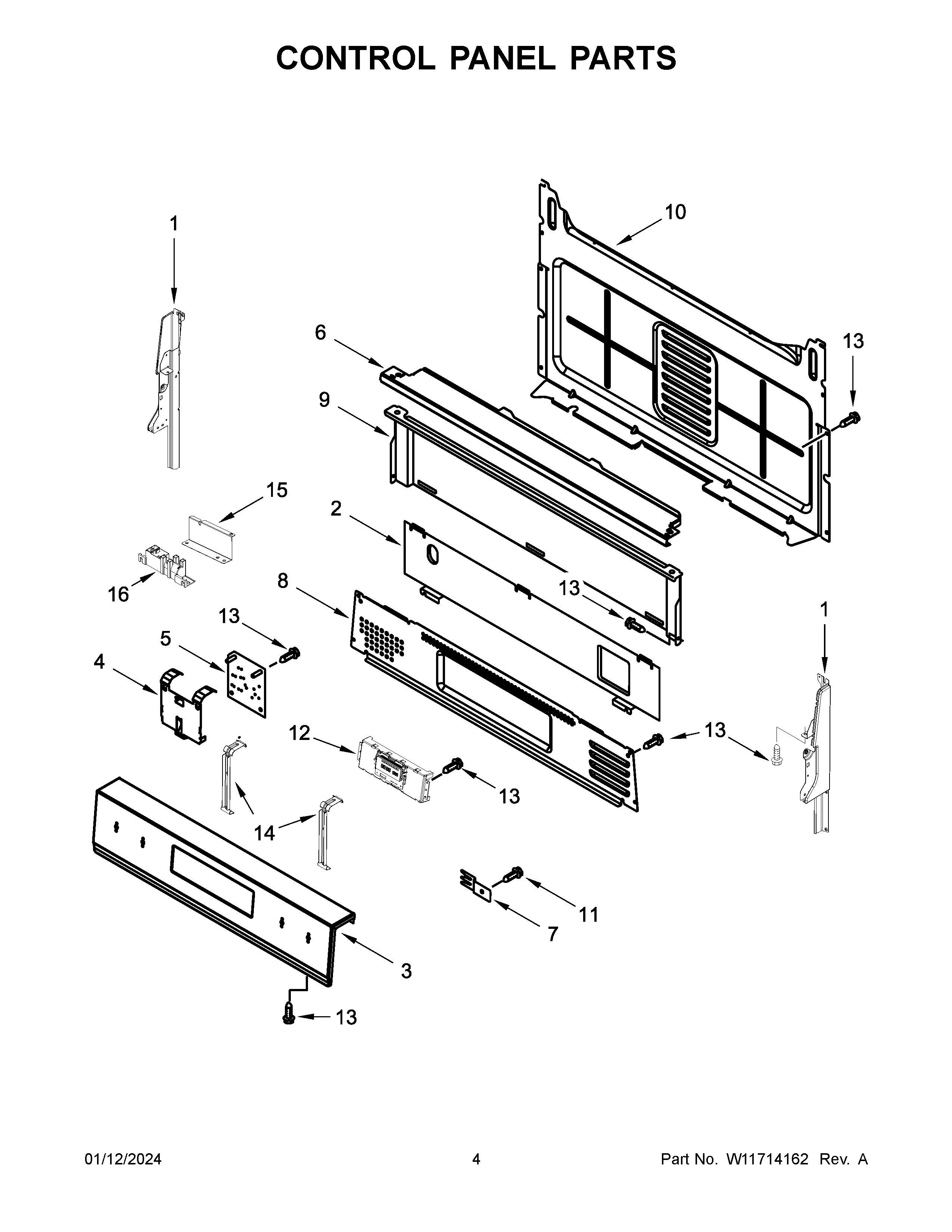 Control panel parts