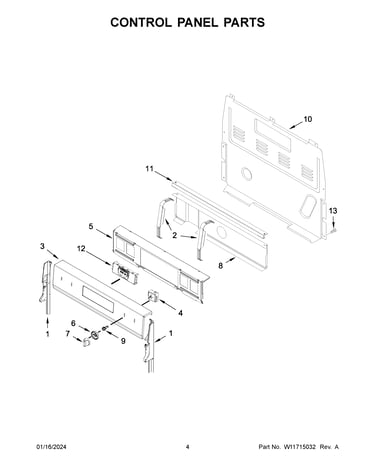 Control panel parts