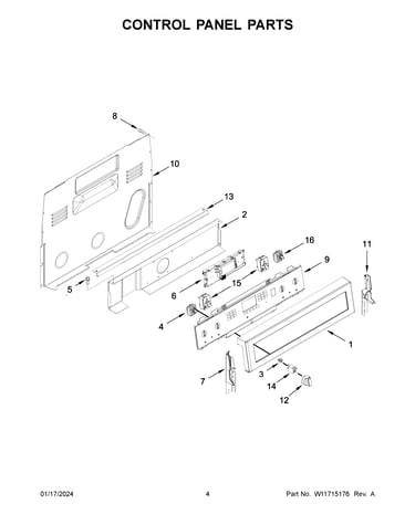 Control panel parts
